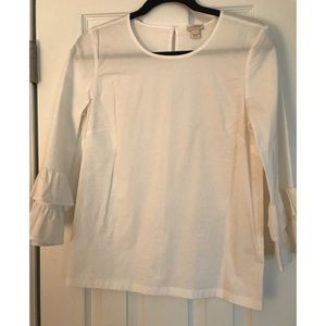 JCREW 3/4 length white shirt